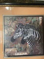 Home Interiors and Gifts Zebra Framed Print by Sam Mattox Square Multicolor Art