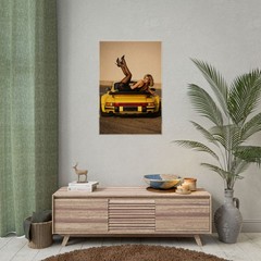 Porsche 911 Turbo Poster – Vintage Pin-Up Car Wall Art Print Garage Decor