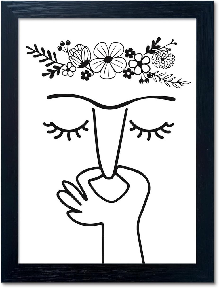 Bathroom Wall Art Funny Canvas Print Waterproof Black Frame 8×10 Toilet Decor