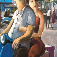24W»x24H» VESPA IN MIAMI by DIDIER LOURENCO – FLORIDA STREETS CHOICES of CANVAS
