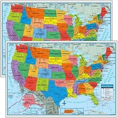 Wall Map Of The United States USA Road Travel Maps City Name US Poster 40″ x 28