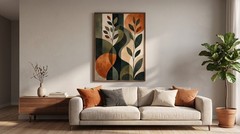 Abstract Botanical Wall Art Boho Leaves Poster Modern Geometric Print