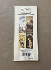 Set Of FOUR French Poster Themed Contemporary Art Prints Fits 4” X 10” Frame~New