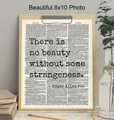 Upcycled Edgar Allan Poe Quote 8×10 Wall Decor – Perfect Gift for Poetry Fans