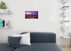 Chicago Illinois Skyline At Sunset Aerial View Willis Tower Poster 18×12
