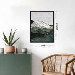 Framed Abstract Green Texture Mountain Wall Art Modern Minimalist Oil Paintin…