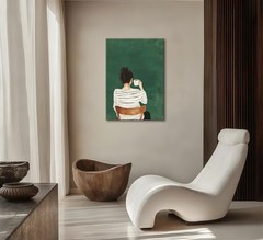 Coffee Lover Canvas Wall Art Modern Simplicity Woman Drinking Coffee Wall Dec…