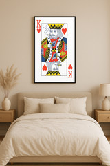 INSPIRELO KING OF RED HEARTS PLAYING CARDS BEST QUALITY WALL PRINT POSTER CANVAS