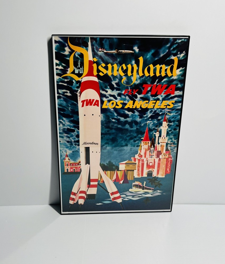 Disneyland FLY TWA Attraction Poster FRAMED 12″x18″