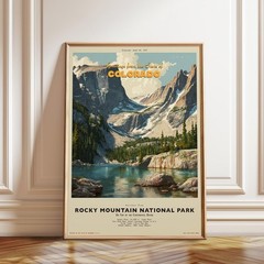 Rocky Mountain National Park Colorado Alpine Lake Vintage Travel Wall Art
