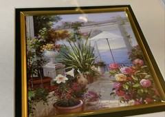 Floral Rose Print Framed Greenbrier International Double Matted Flower Picture