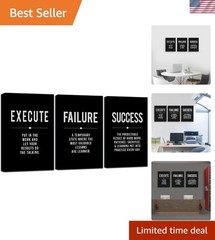 Set of 3 Motivational Canvas Wall Art – Lightweight and Waterproof for Offices
