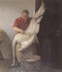 Anna Ancher : Girl Plucking a Swan : 1900 : Archival Quality Art Print
