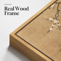 Framed Vintage Floral Bird Zen Wall Art, Neutral Asian Plum Blossom Branch Fl…