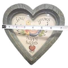 Vintage Cottage Grandma Core Duck Love Grows Happy Wood Hearts Wall Decor
