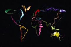 Throw Paint Map Of The World – Art Poster / Print (7 Color Special Print)