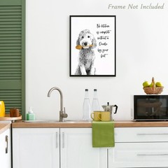 Dazzlewall Funny Kitchen Wall Art Dog No Kitchen is Complete Without a Doodle…