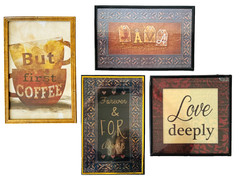 4 Coffee & Love Themed Wall Art for Restaurant Cafe Kitchen Framed Pictures Java