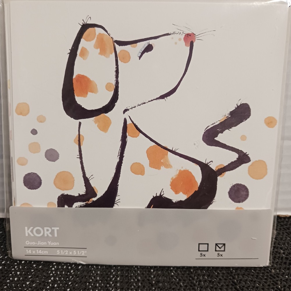 IKEA Kort art cards animal Pastel Gue-Jian Yuan 5 pc prints pictures 5.5″ x 5.5″