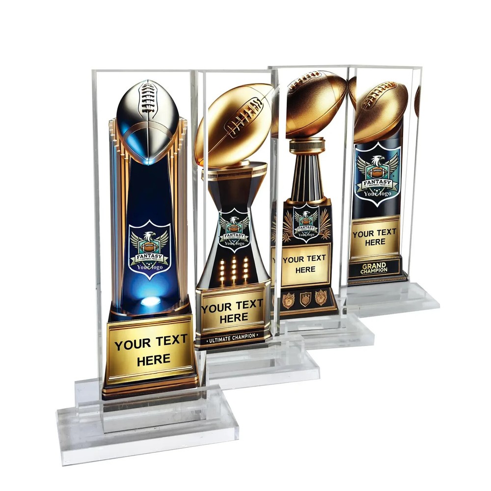 Custom Fantasy Football Trophy – Personalized League Champion Acrylic Award Gift