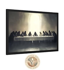 The Last Supper Minimalist Beige Abstract Print Da Vinci Canvas LDS Poster 113
