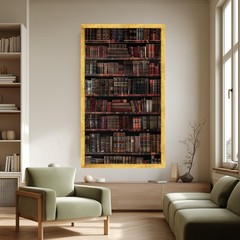 Vintage Leather Book Collection Poster No Fram Antique Library Poster No Frame