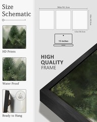 Green Fog Pine Tree Framed Wall Art Nature Nordic Forests Artwork Morden Pain…