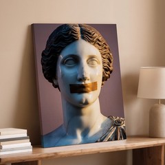 Wall Art Close-up Of A Classical Marble Bust Of A Female Figure Canvas Print