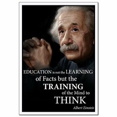 Albert Einstein education portrait poster quote print wall art