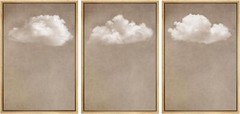 Wall26 White Cloud Wall Art Minimal Abstract Modern Framed Canvas Print Set of 3