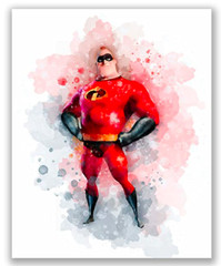 BigWig Prints Incredibles 2 Wall Decor Set of 6 (8 x10 inches) Watercolor FS!