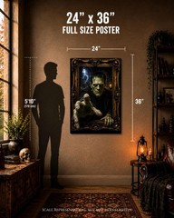 Frankenstein Monster Poster Gothic Horror Wall Art Haunted Portrait Halloween