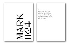 Mark 11:24, Bible Verse Quote, Set of 2 Poster Prints, Home Wall Art Décor