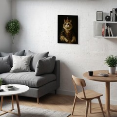 Ragdoll Cat Royal Renaissance Portrait Framed Canvas Wall Art, Cats Room Home…