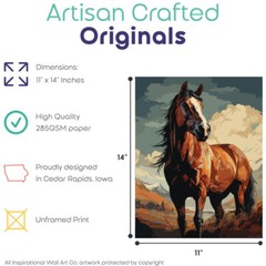 Horse Poster Art for Bedroom Horse Prints Wall Decor 11×14 Inches (Unframed)