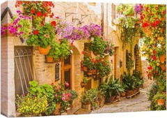 Wall26 Botanical Canvas Prints Floral Garden Italian Village Landscape Wall Art