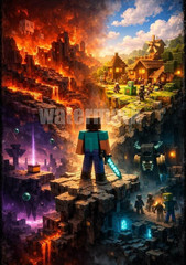 MINECRAFT SIZE 13»X19» home decor glossy photo paper premium #4