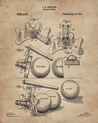 6 Billiards Patent Wall Art Prints – 8×10 in – Gifts for Pool Players Room Decor