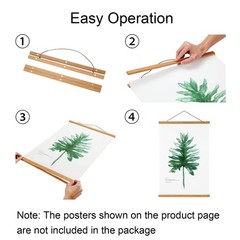 FALAMON Magnetic Poster Hanger Frame, 12×16 12×18 12L» x 0.7W», Teak Wood