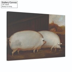 A Pair of Pigs Canvas Wall Art – Farm Animal Print