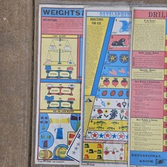 1969 Educational Classroom Lithograph Chart Poster Lot Of 6 Sealed Deadstock