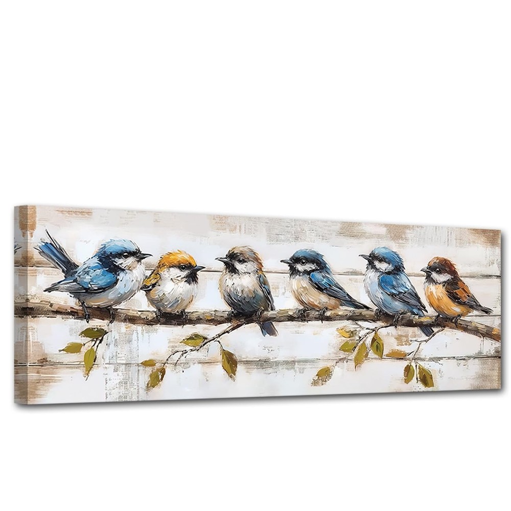 Bird Canvas Wall Art Colorful Birds on Tree Branch Pictures Animal Painting P…