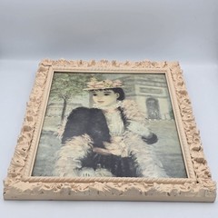 Set of 2 Vintage Cherry Jeffe Huldah Prints Ornate Wood Frames Paris Decor 17”