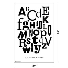All Fonts Matter – Typography Poster (The Alphabet in 26 Fonts) (Size: 24 x 36″)