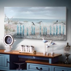 Hand-Painted 3D Seascape Canvas Art 48x24in