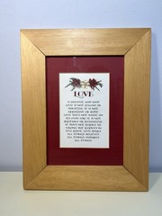 Inspirational Wall Art Wood Framed Picture LOVE Quote Red Mat Decor Bible Verse