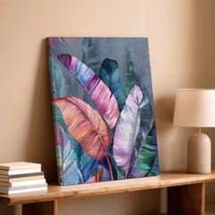 Wall Art Tropical Leaves Canvas Print Colorful Botanical Poster Modern Decor