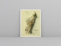 Madagascar Map, Madagascar 2D Relief Map, Madagascar Vintage Map – 2D Flat