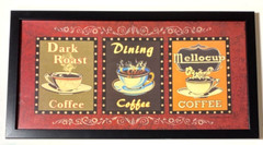 Home Interior 13687 Java Picture with Wood Frame 25″x13″ Homco Coffee Dining