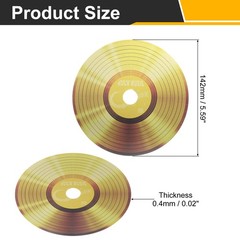 20Pcs 5.5 Inch Vinyl Records Decor 16 Designs Black and Gold Style 1
